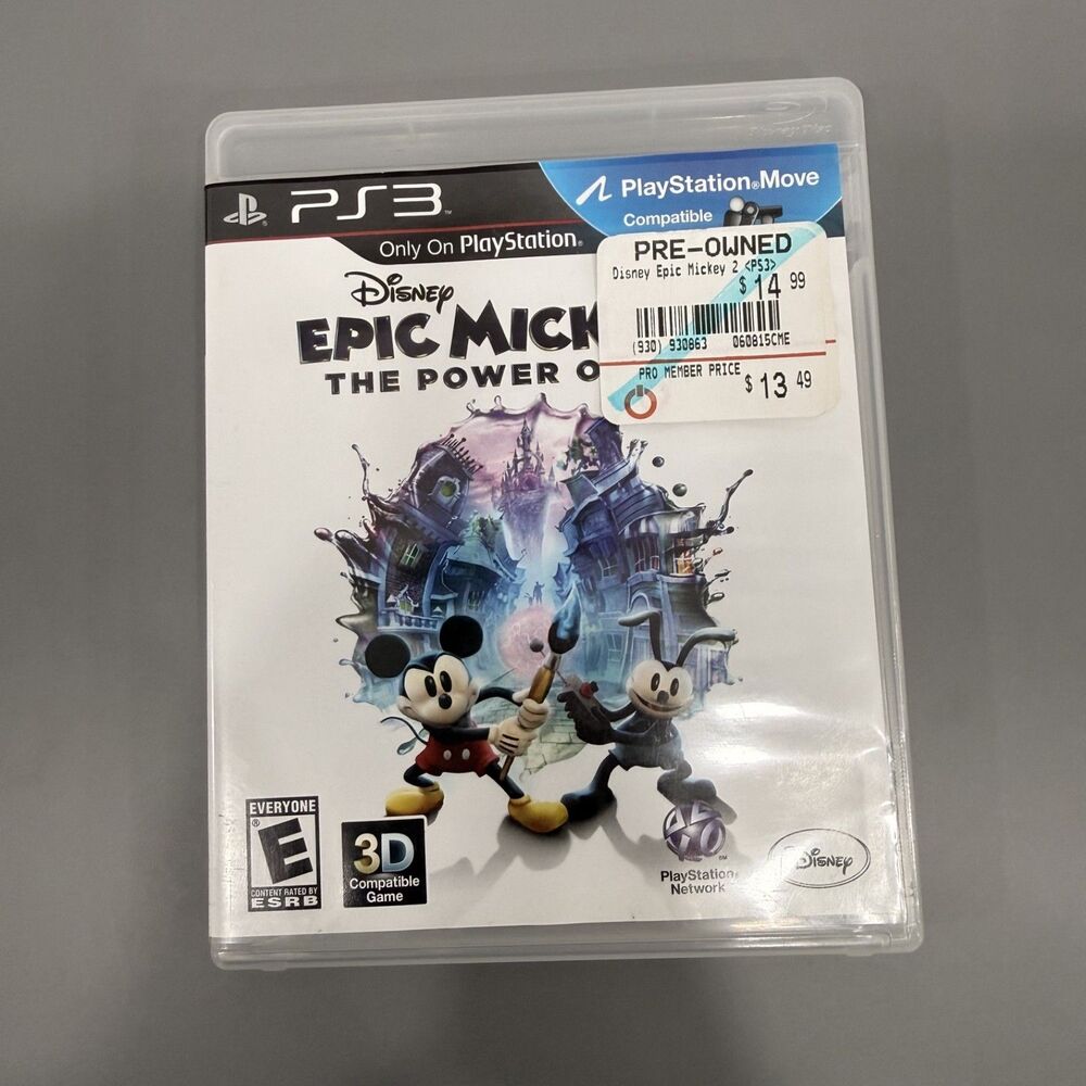 Epic Mickey 2: The Power of Two (Sony PlayStation 3, 2012) PS3 Tested & Working